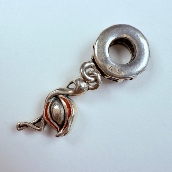Pandora Flamingo Cubic Zirconia Enamel Dangle Sterling Silver 925 Charm ALE - Picture 4 of 5